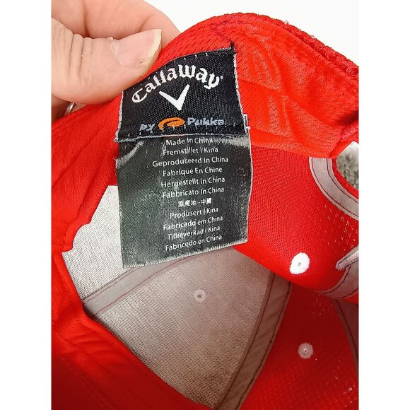 Callaway Red & White Golf Hat Adjustable Mesh Back‎ Stylish Design - Picture 5 of 6